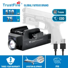 Trustfire GM35 Tactical Weapon Light – 1350 Lumen, USB Rechargeable – Fits Glock, Picatinny Rail – 3 Year Warranty