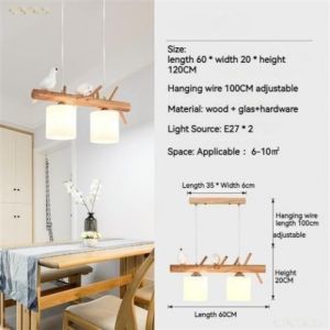 Nordic Solid Wood Ceiling Light For Living Room Dining Room Simple Chandelier Lighting Wooden Tri Color Change Ceiling Lamps