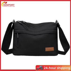 【HOSPORT】Nylon Messenger Bag with Adjustable Shoulder Strap Shoulder Handbag Large Capacity Shoulder Bag for Travel Work School