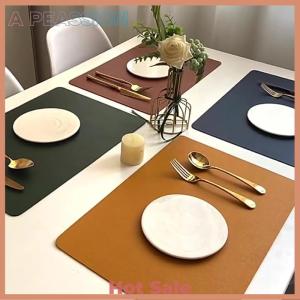 [A Peassion]💖[HOT SALE]🎈🎈 Double-layer Leather Table Mat Nordic Heat-proof Placemat Insulation Waterproof Oil-proof Table Mats For Home Hotel Decoration
