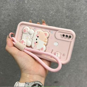 Feadship Case for OPPO A31 2020 phone casing Softcase Silicone shockproof Cover new design aesthetic with holder for girls cute pink cat JTDTMZJ1