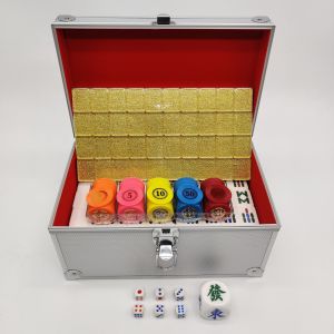 【Merlion Mahjong Club】Premium Crystal Mahjong Tiles (160pcs) Set / 100pcs Chips With 4 Rows Case / 40mm Wind Dice【Ship Out 24Hrs】