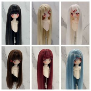VERIDIAI High Temperature Silk Bjd Doll Wig 1/3  1/4  1/6 Long Straight Doll Hair Wig Colorful with Bangs BJD Doll Hair Doll Accessories