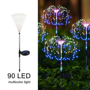90/120LED Đèn sân vườn năng lượng mặt trời Đèn pháo hoa LED chống nước ngoài trời để trang trí Giáng sinh