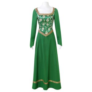 Shrek COS Công chúa Fiona cosplay Trang phục biểu diễn sân khấu váy liền thân màu xanh lá cây