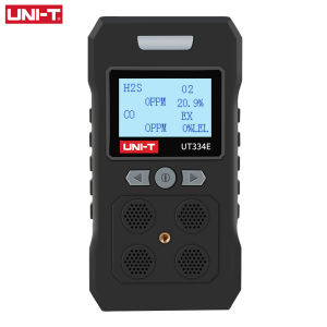 UNI-T เครื่องตรวจจับก๊าซการรั่วไหลของ UT334ชุด4 In 1ทดสอบก๊าซ O2 H2S CO EX คาร์บอนมอนอกไซด์เมตรคุณภาพอากาศตรวจสอบเสียงปลุก