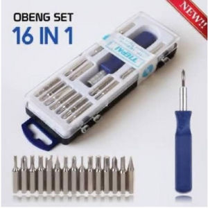 Set Obeng Multifungsi 16 In 1 Serta Serbaguna Sepaket Satu Paket Elektronik Profesional Jam Tangan Kacamata Hp Tablet Komputer Lengkap Alat Perbaikan Repair Tools Tukang Servis Service Mur Baut Praktis Lengkap DIY Murah Termurah Grosir Prakarya Malang