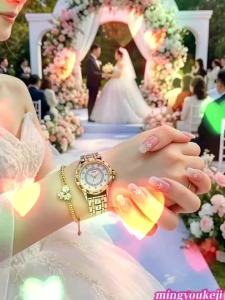 Rose Flower Watch for Women Luxurious Diamond-Encrusted Waterproof Fashionable Vintage Ladies Wristwatch Gift