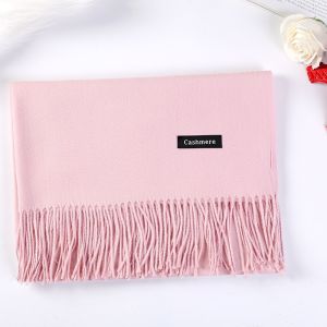 Autumn Winter Warm Tassels Solid Shawl Scarf 60*21inch/200g Women Cashmere Blend Wool 200*70cm Blanket Scarf WJ2002