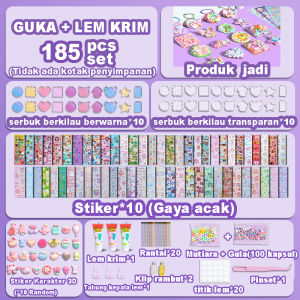 DIY Guka Set 563 Pcs DIY Gantungan Kunci Keychains Cream Guka Stiker Deco Kit Mainan Anak Hand Made