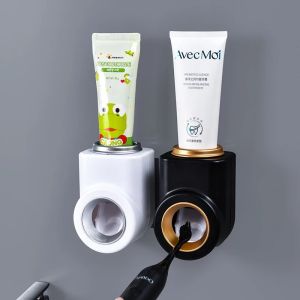 Tự Động Kem Đánh Răng Dispenser Bóp Kem Đánh Răng Giá Để Bàn Chải Đánh Răng Chống Bụi Giá Treo Tường Bộ Phụ Kiện Phòng Tắm