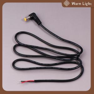 Warm Light สายไฟ DC มุมฉาก5.5x2.1มม. 2.5มม. หัวต่อปลั๊กตัวผู้ DC