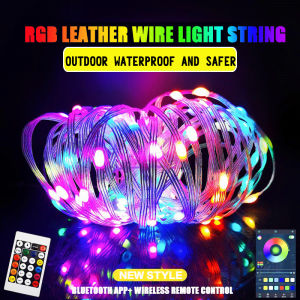 Leather thread lamp LED Strip Lights Color RGB APP Bluetooth Control Color Changing Lights with Remote Christmas Fairy Lights USB plug led leather wire light outdoor waterproof suitable for indoor/outdoor/family/party/decoration