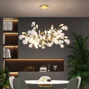 【Free Bulb】Luxury Lighting Stair Chandlier Kitchen Light Building Long Line Chandelier Living Room Hotal Hanging Lamp