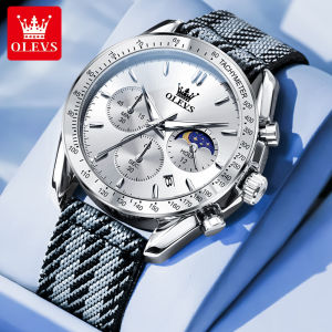 OLEVS Watch for Men Waterproof Original New 2025 Nylon Fashion Watches Quartz Luminous Chronograph Wrist Man