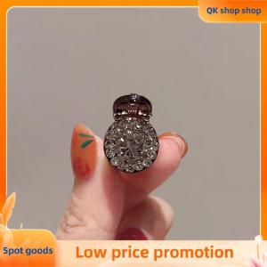 ✨QK shop✨ 2 4pcs Mini Round Rhinestone Hair Claw Retro Zircon Women Girls Claw Clip Small Hairpins Hair Crabs Girls Hair Accessories ﻿