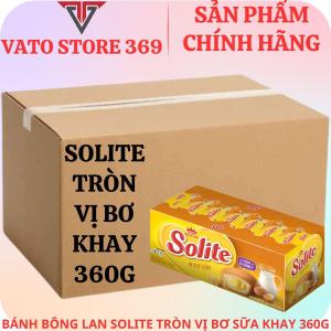 Bánh bông lan SOLITE tròn kem bơ sữa khay 360g