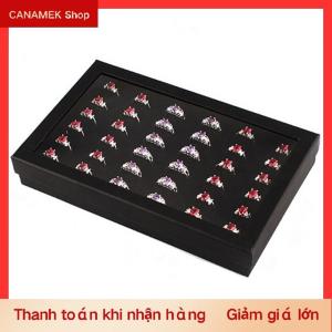CS Bông Tai trường hợp hiển thị 36 khe cắm đồ trang sức tổ chức khay vòng hộp lưu trữ thời trang