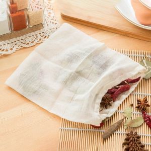 Drawstring Spice Filter Bag Chinese Medicine Cooking Cloth Bag Loose Tea Mesh Filter Bags Reusable Cotton Herbal Strainer Food Bag Milk Coffee Yogurt Cheese Strainer Kitchen Accessories