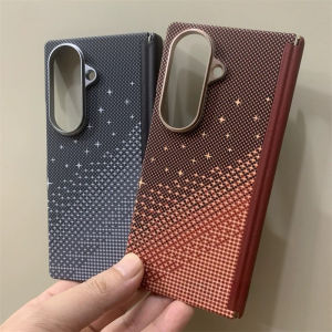 Korea Fold Screen Case For Samsung Z Fold 8 7 6 5 Carbon Fiber Texture Wireless Charging Cover Camera Metal Armor Shell