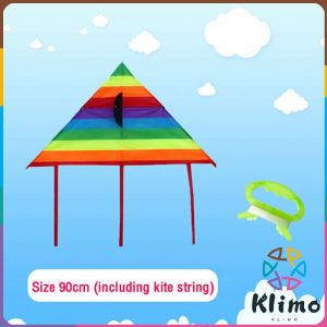 KLIMO Colorful Butterfly Kite Triangular Rainbow Kites Children Outdoor Toy with Free Kite String