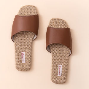 Summer Cool Mat Rattan High-End Fashionable WomenS Slippers For Home Non-Slip Indoor Floor Slippers Silent And Non-Slip For Couples