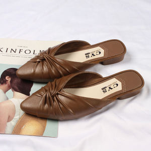 Wolf.id SPT-71 Sandal Slip-On Wanita Kasual Woman Mules Low Heel Shoes Model Terbaru Cantik BISA COD