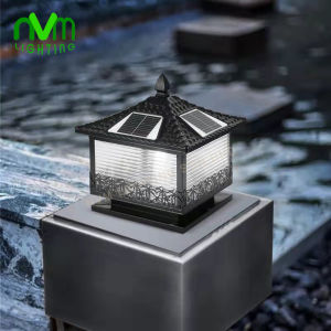 Solar Pillar Light LED 25cm/30cm "Coconut Tree" 3colors Courtyard Light IP54 Waterproof Gate Lamp with Remote Control Outdoor Light