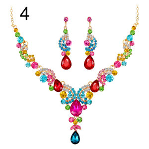 Bộ Trang Sức Đám Cưới Hợp Kim Talent Star Bộ Bông Tai Vòng Cổ Đính Kim Cương Giả Sáng Bóng Nhẹ Khoét Lỗ Cho Bữa Tiệc