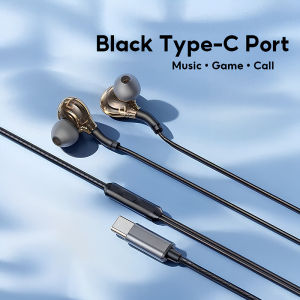 In-Ear Wired Headphones HiFi Music Earbud Earphone Type-C 3.5mm With Mic For Android IOS Xiaomi Tablet Laptops