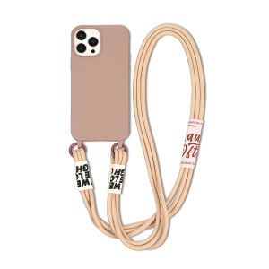 LC Case Handmade Tali for iPhone 11 12 13 14 15 16 Pro Max Min Plus Desain Artistik Warna Earth Tone