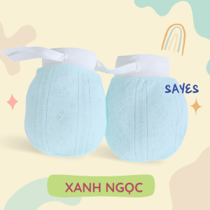 Bao tay cho bé 3-12 tháng vải cotton đục lỗ thoáng khí