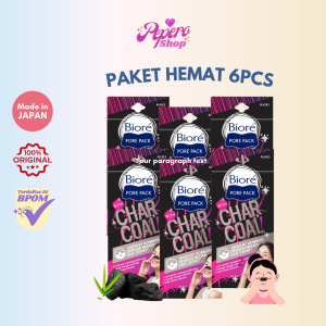 [PAKET 6PCS] BIORE Pore Pack Plester Pembersih Komedo Black Oil Absorbing Powder 4 Strip