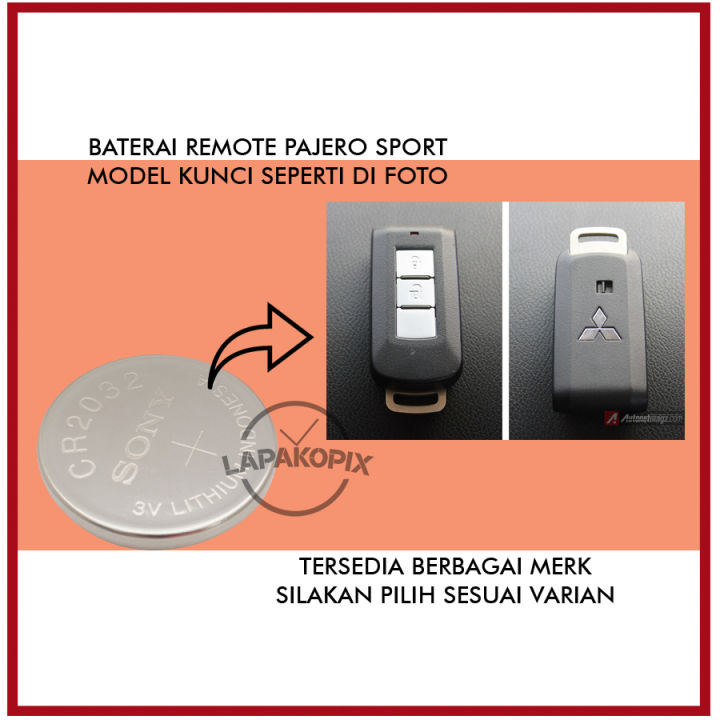 Baterai Kunci Remote Pajero Sport 2032 Batre Remot Mobil CR2032