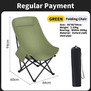 TOYA Outdoor Ultralight Camping Chair Portable Folding Moon Chair Low High Back Foldable Beach Chair