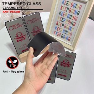 (ANTI PECAH) Antigores Kaca CERAMIC MATTE (BLACK) TEMPERED GLASS PRIVASI/SPY