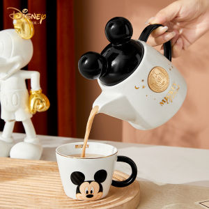 【Teapot with 2 Cups and Gift Box Set】Cute Cartoon Teapot Tea Home Tea Set Cup Light Luxury Ceramic Drinking Kettle Mickey Tea Set Gift Box Set Christmas Gift New Year Gift Lover Gift