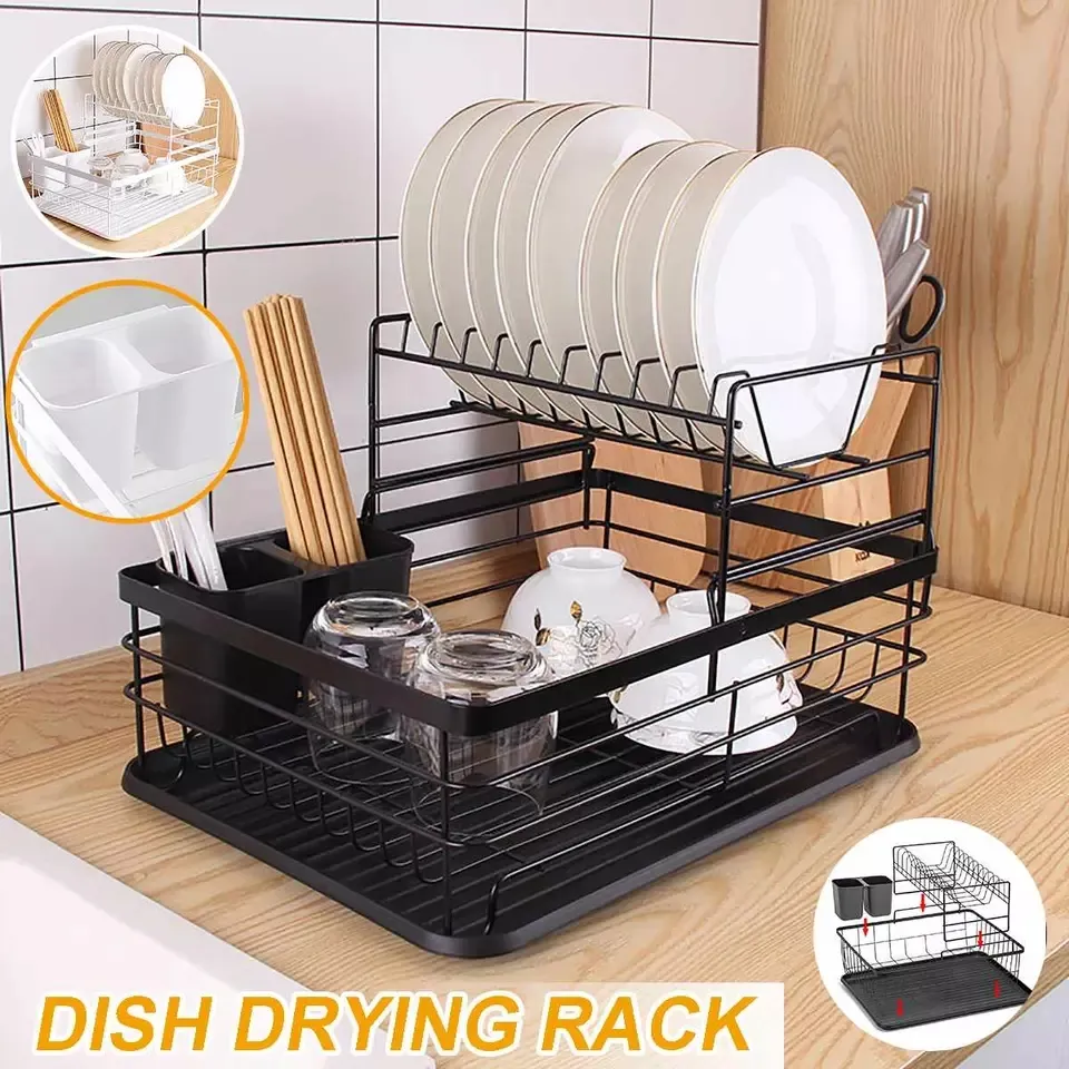 READY STOCK❤️Japanese Style Carbon Steel Dish Rack Lifted Up