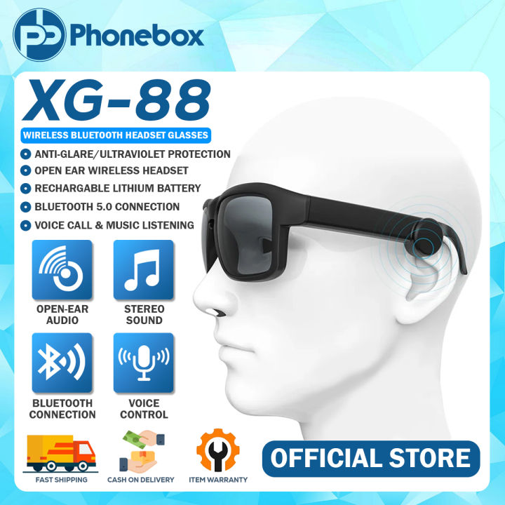 PHONEBOX Wireless Bluetooth Glasses Open Ear Headset Rechargeable