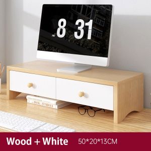 SUNNY Computer Monitor Holder Stand Riser Wooden Desk Organizer Shelf Display Bracket Laptop Stand
