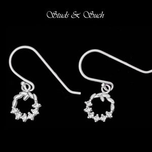 [Studs & Such] 925 Silver Mini Xmas Garland Drop Earrings With Cubic Zirconia