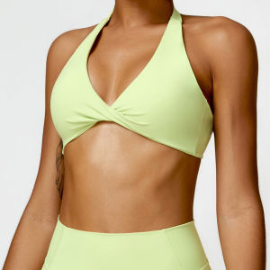 Zechuang Cloud-Sense Breathable Halter Neck Beauty-Back Yoga Bra Tight-Fitting Outdoor Sports Running Fitness Top 8503