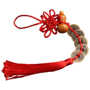 น้ำเต้าเหรียญจีนโบราญ เสริมฮวงจุ้ย แก้ประตูตรงกัน เหรียญจีนด้ายแดง ผ่านพิธีเสริมโชคลาภ ร่ำรวยมั่งคั่ง ช่วยป้องกันสิ่งไม่ดี