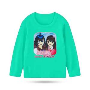 pppsakuraschool//Pakaian anak perempuan Usia 1-12 tahun kaos lengan panjang