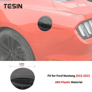 HH8 TESIN Car Fuel Tank Cap Decoration Cover for Ford Mustang 1998-2015 2016 2017 2018 2019 2020 2021 2022 2023 2024 Up Accessories 5T9N4