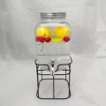 Jar Set001- 3.5L Juice Drink Glass Jar Dispenser With Stand And Faucet Juice Container. 