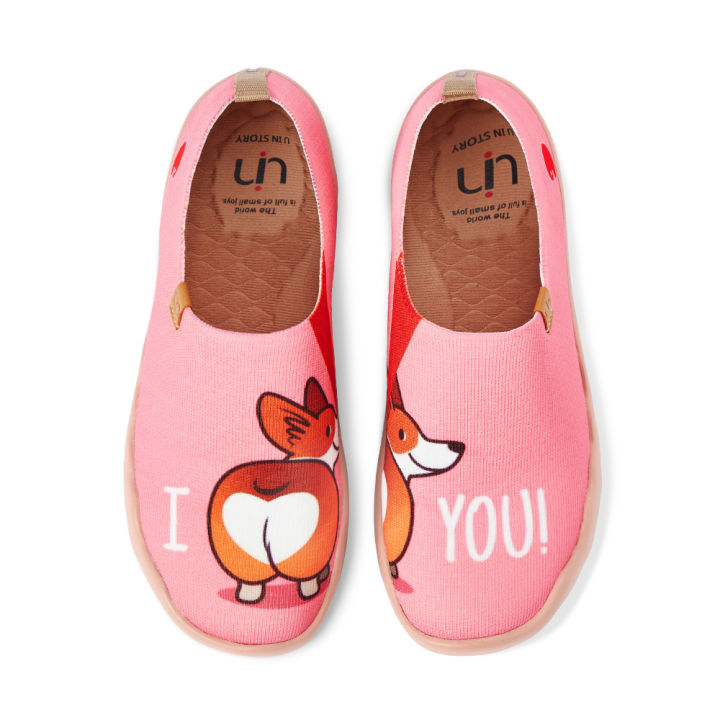 Women's Hand-Painted Slip On Sneakers - Art Painted Cat Dog Cartoon Comfort Loafers