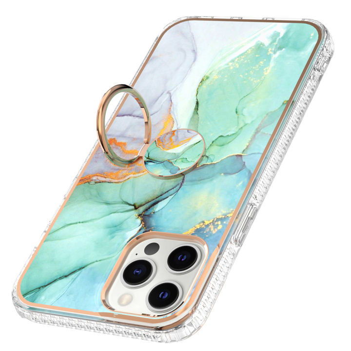 iPhone Case Marble with Ring Holder Stand Kickstand Glitter