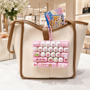 EL TRONICS Cartoon Animal 26 Grids Keyboard Clicker Keychain Cute Portable Fidget Bag Pendant New Decoration Stress Relief Keyring Student Bag Ornament