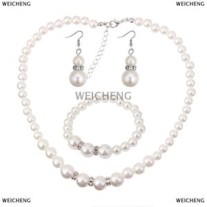 [COD] WEICHENG Women Necklaces Bangles Earrings Wedding Charm Jewelry Set Gift